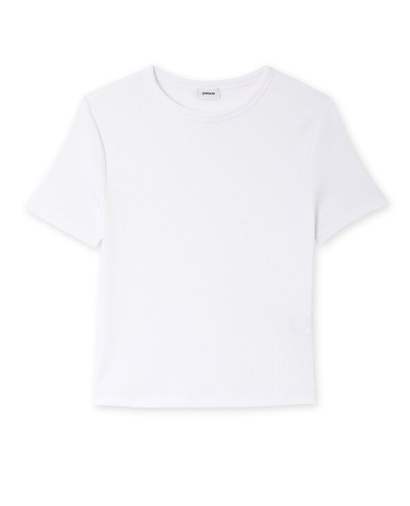 T-shirt en maille côtelée blanc - Pimkie