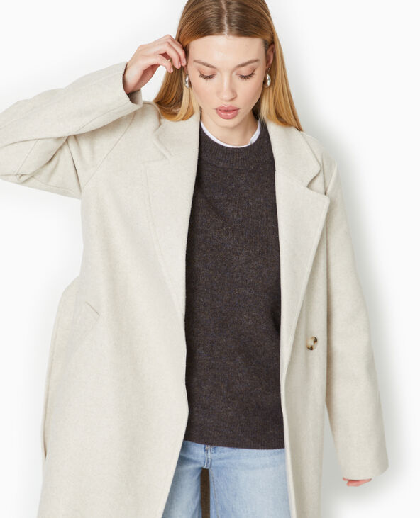 Manteau mi-long avec ceinture beige - Pimkie