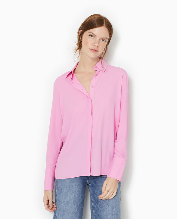 Chemise city en tissu fluide rose fuchsia - Pimkie