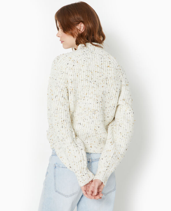 Pull col montant en maille moulinée écru - Pimkie