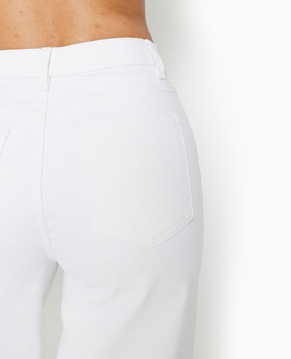 Jean wide taille haute bas coupés blanc - Pimkie