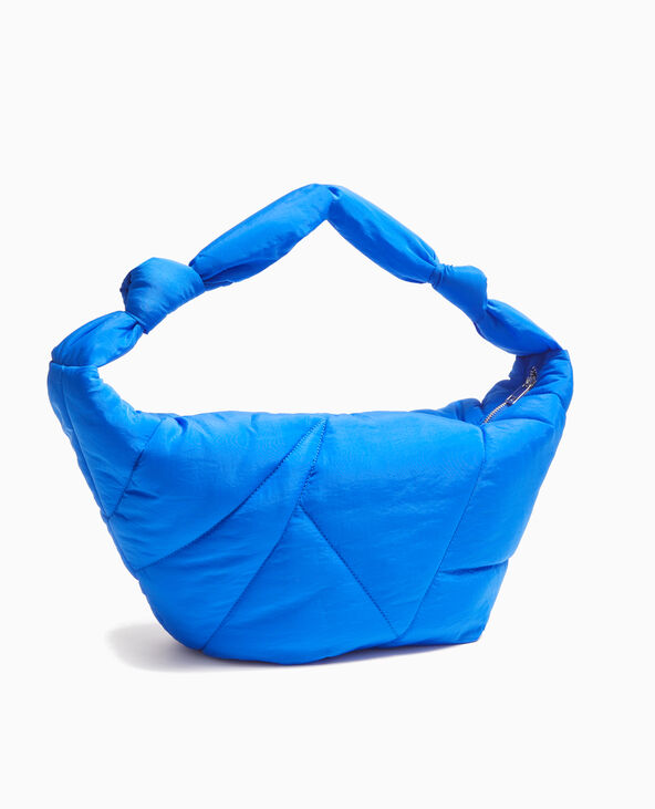 Grand sac en matière matelassé bleu électrique - Pimkie