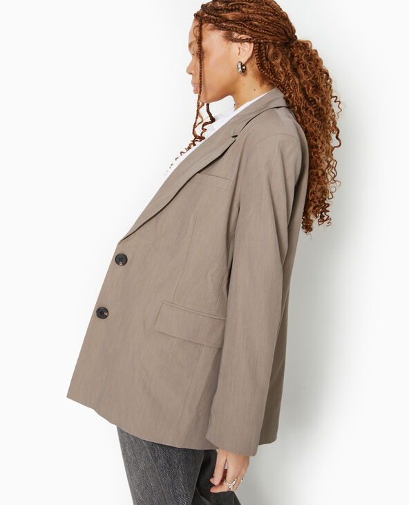 Veste blazer oversize droite marron - Pimkie