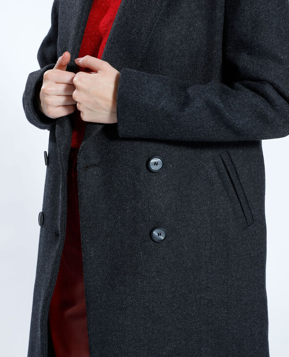 manteau long gris laine