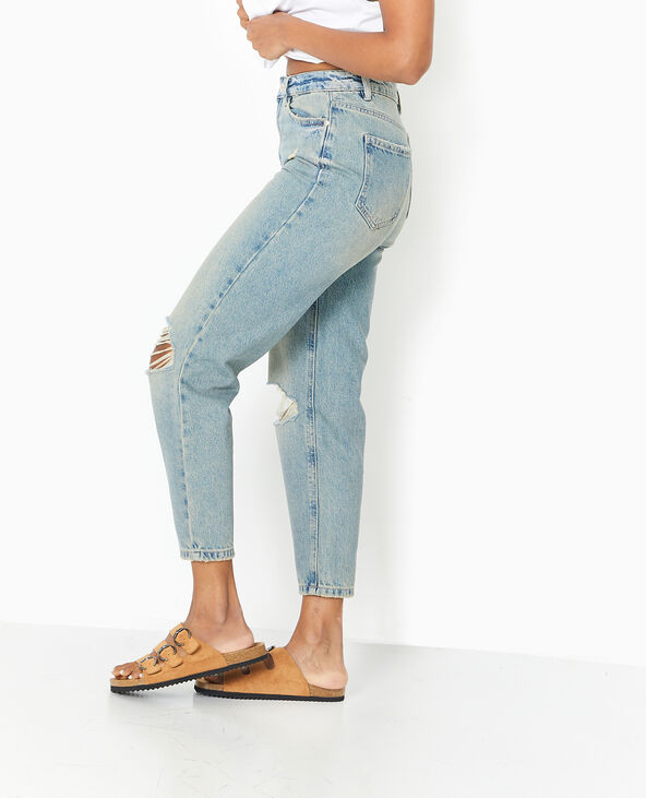 Jean mom taille haute destroy vert kaki - Pimkie