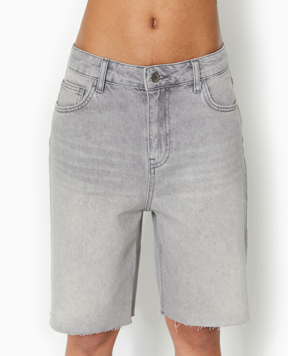 Bermuda large en jean gris clair - Pimkie