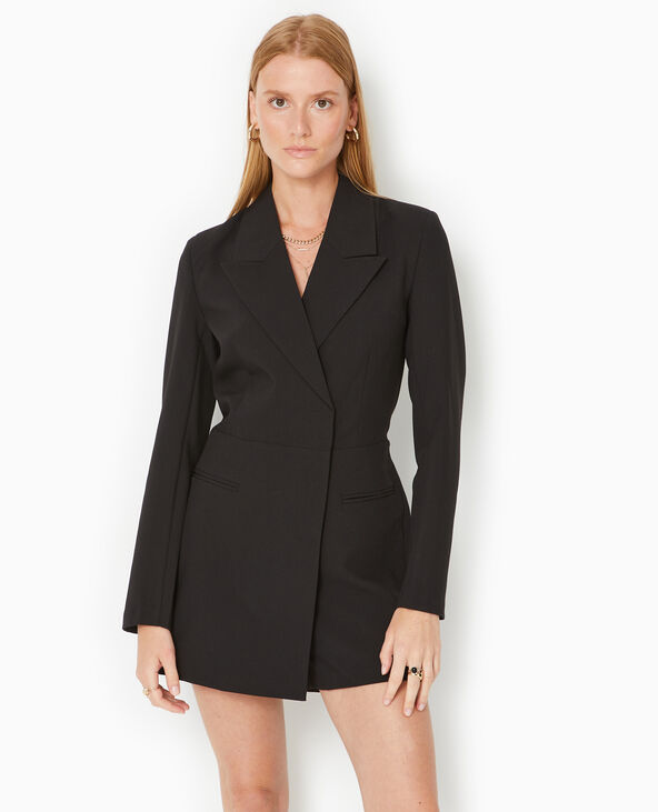 Combishort-robe façon blazer noir - Pimkie