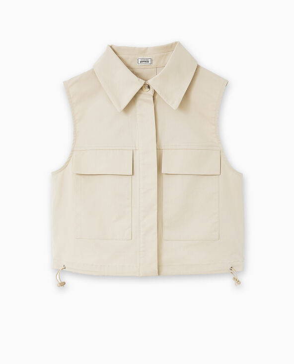 Top veste sans manches avec poches beige - Pimkie