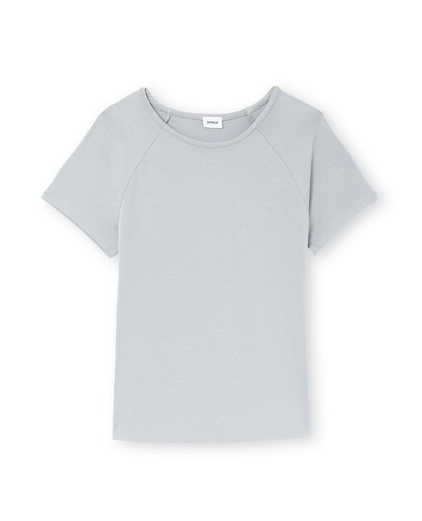 T-shirt ajusté manches raglans en maille stretch gris chiné - Pimkie