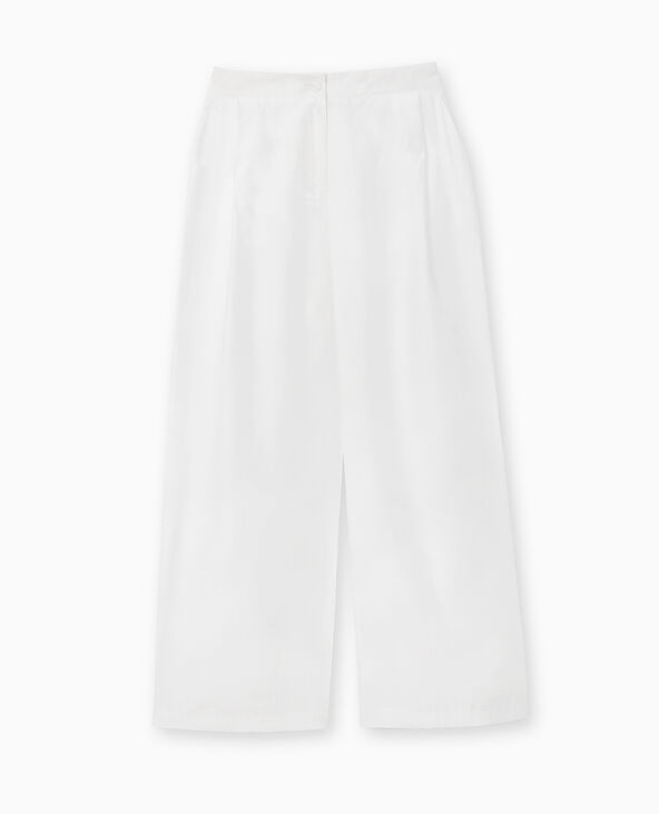 Pantalon large avec pinces blanc - Pimkie