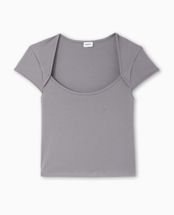 Top avec encolure dégagée gris - Pimkie