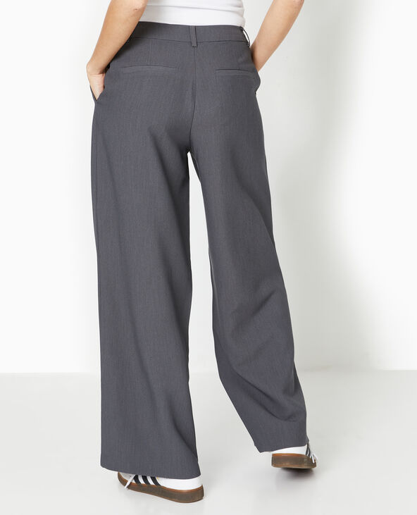 Pantalon large et droit avec pinces gris - Pimkie