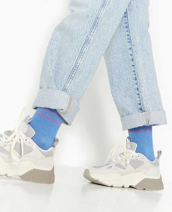 Paire de chaussettes avec bandes bleu - Pimkie