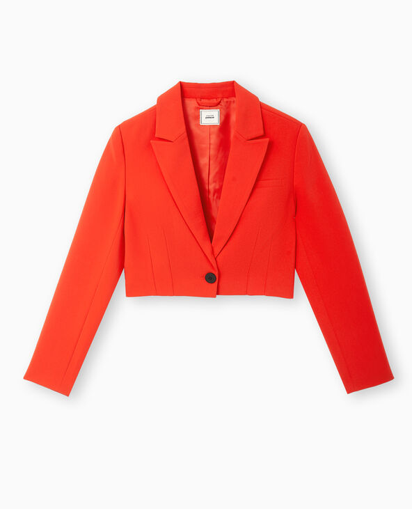 Veste blazer courte avec pinces rouge - Pimkie