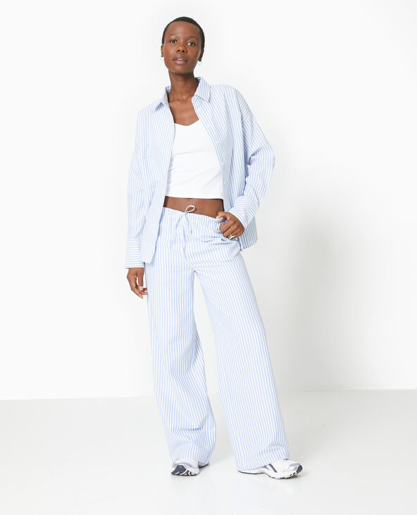 Pantalon rayé façon pyjama d'homme bleu - Pimkie