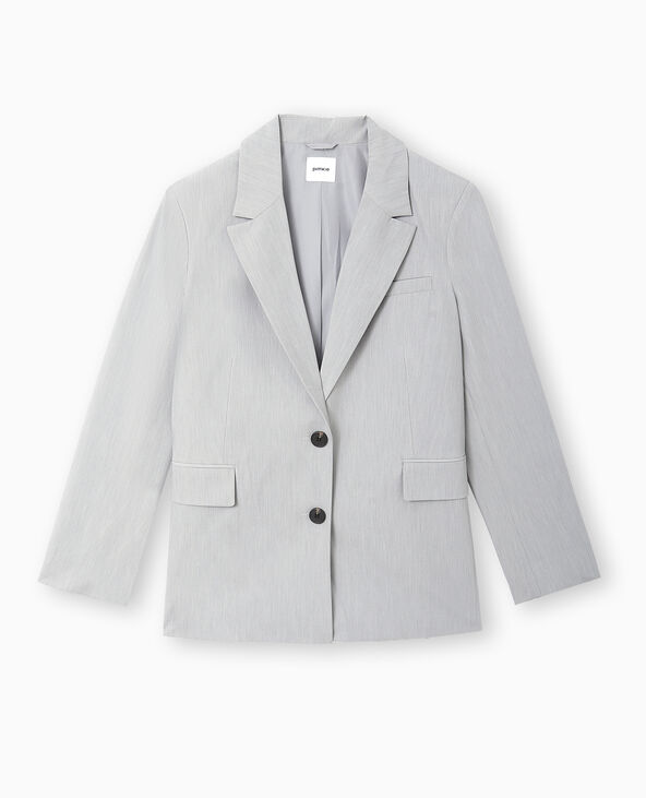 Veste blazer oversize droite gris clair - Pimkie