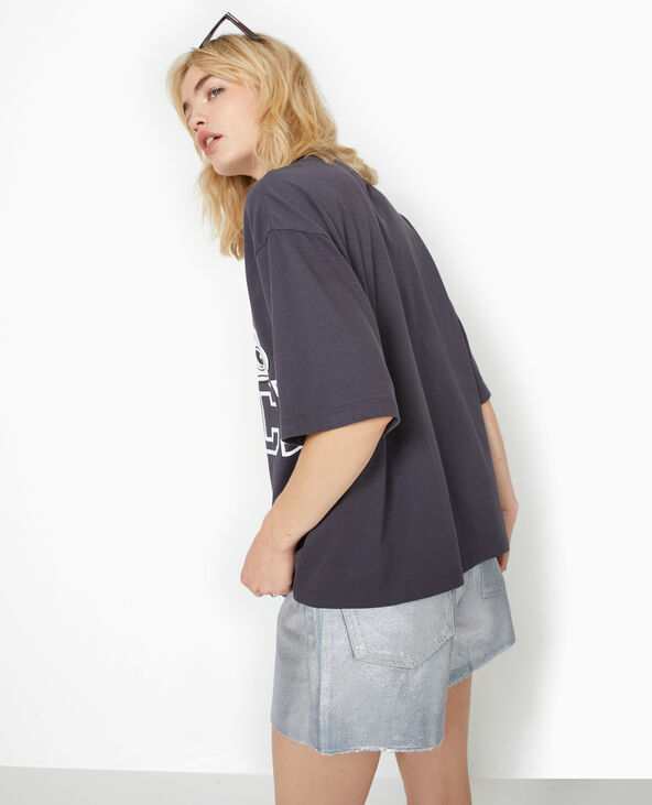 T-shirt oversize avec grand print STITCH devant gris - Pimkie