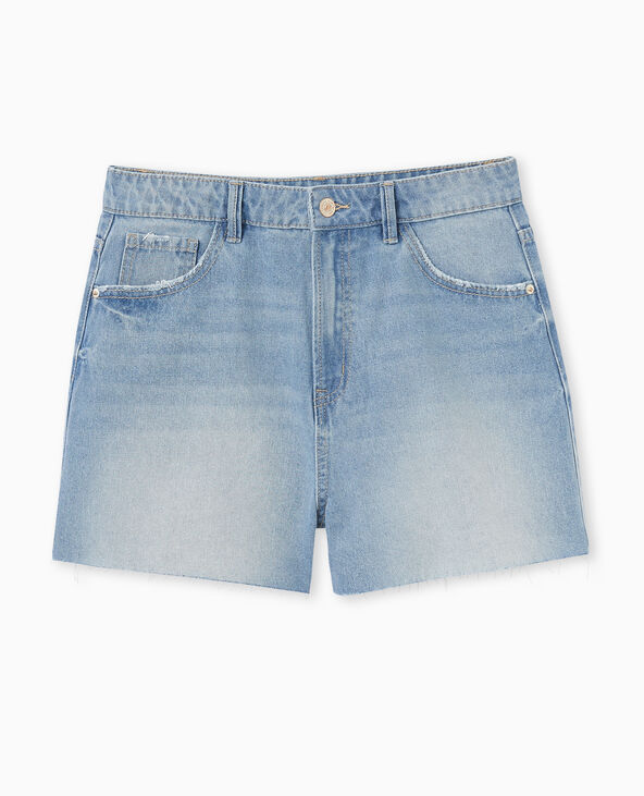 Short en jean bas coupés bleu clair - Pimkie