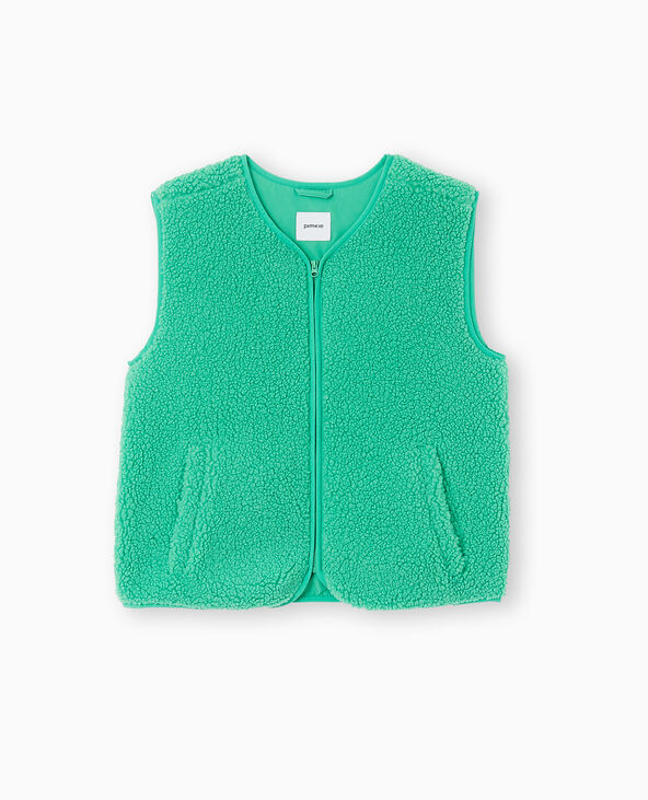 Gilet sans manches effet mouton vert - Pimkie