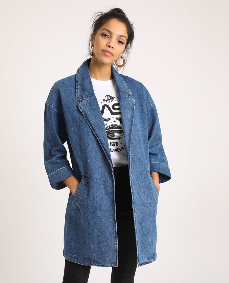 manteau long en jean