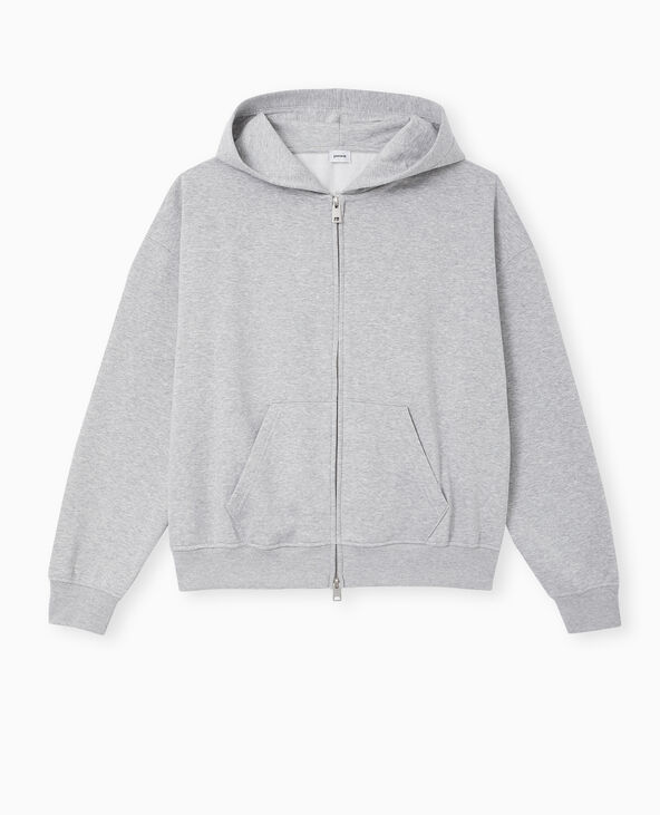 Sweat zippé avec capuche gris chiné - Pimkie