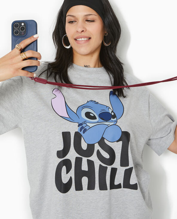 T-shirt oversize STITCH gris chiné - Pimkie