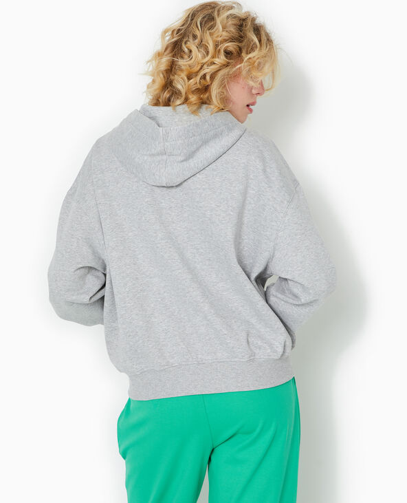 Sweat zippé avec capuche gris chiné - Pimkie