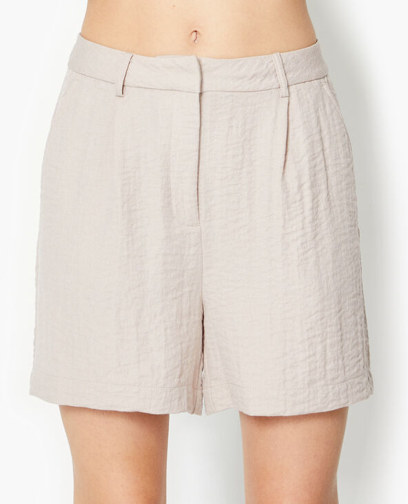 Short city en tissu effet froissé beige - Pimkie