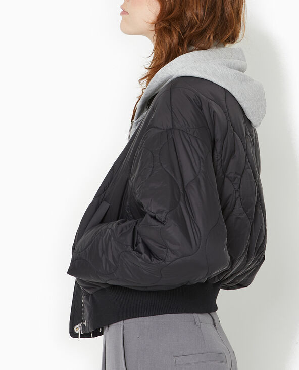 Blouson matelassé forme bomber noir - Pimkie