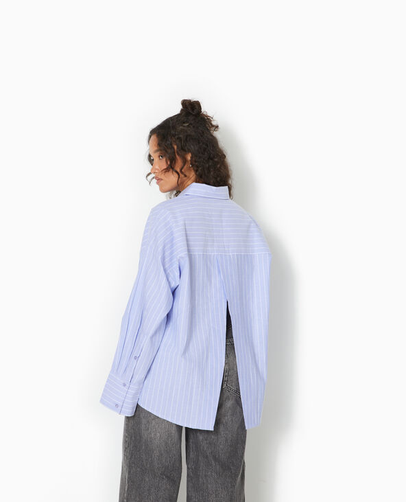 Chemise oversize ouverture dos motif rayures bleu - Pimkie