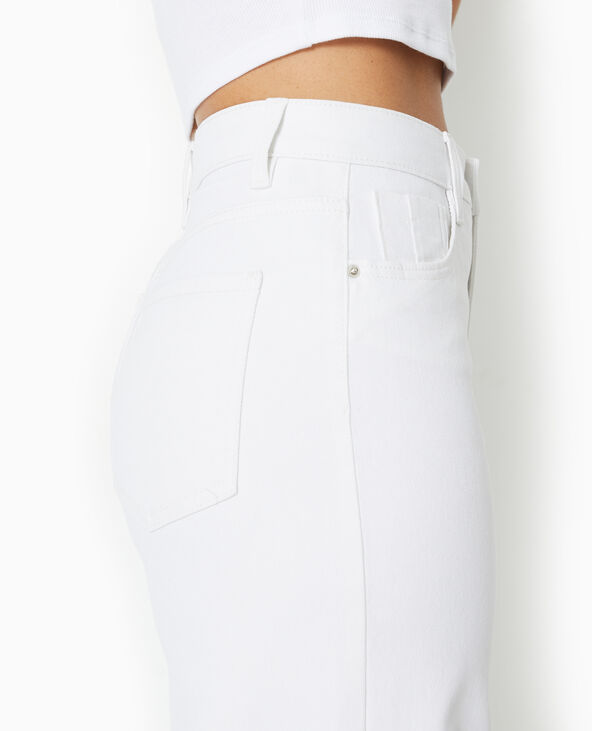 Jean wide taille haute bas coupés blanc - Pimkie