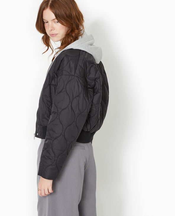 Blouson matelassé forme bomber noir - Pimkie