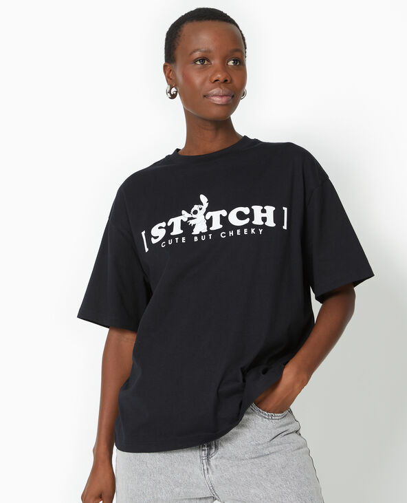 T-shirt oversize avec prints STITCH noir - Pimkie