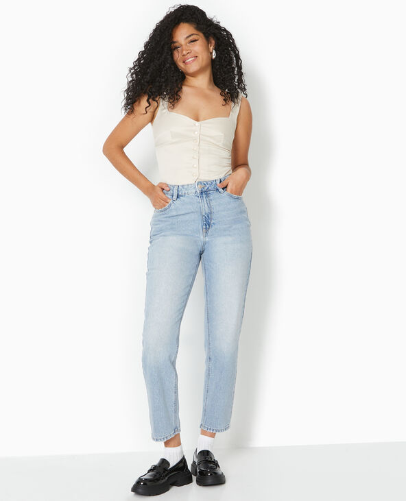 Jean mom taille haute bleu - Pimkie