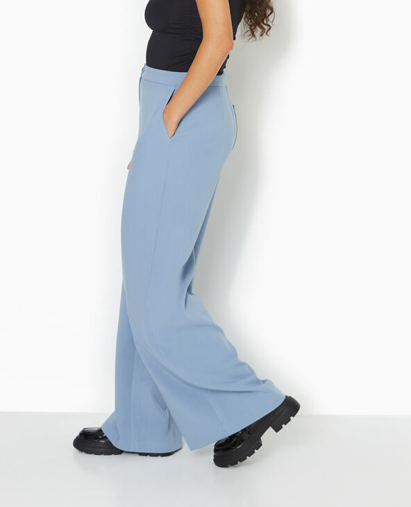 Pantalon large et droit taille haute bleu - Pimkie