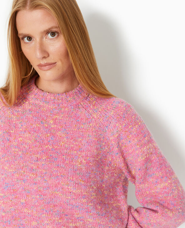 Pull en maille avec fils colorés rose - Pimkie