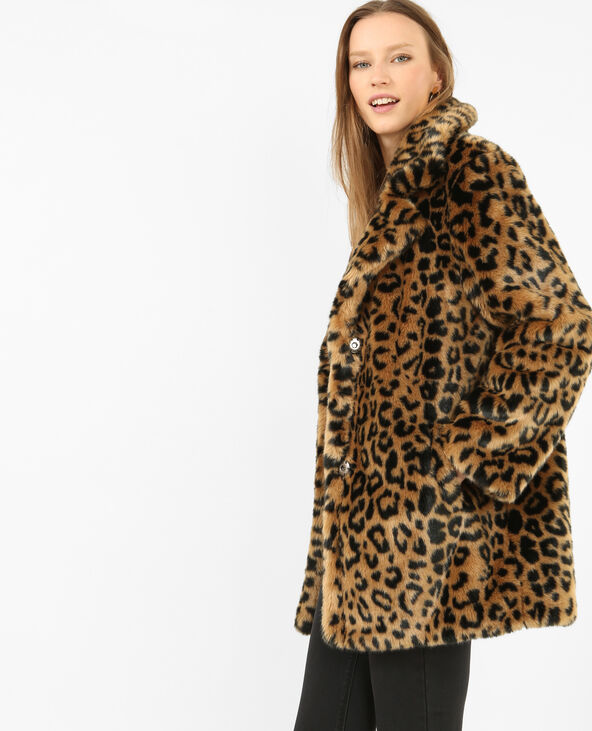 manteau fourrure femme leopard