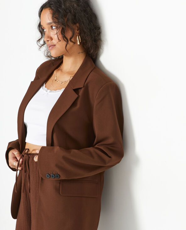 Veste blazer droite marron - Pimkie