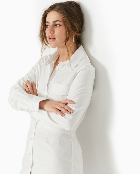 Robe chemise avec cut out blanc - Pimkie