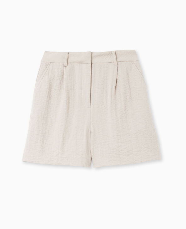 Short city en tissu effet froissé beige - Pimkie