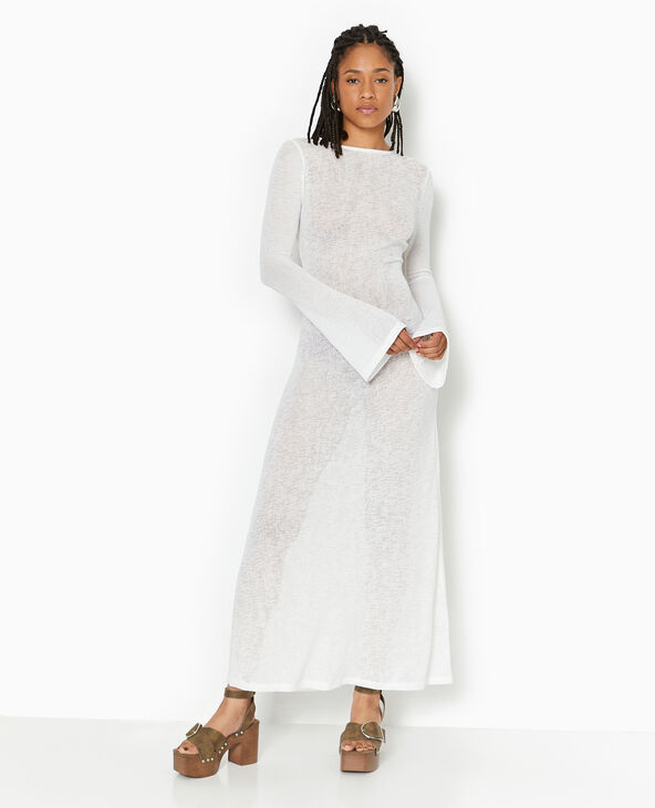 Robe dos-nu en maille transparente blanc - Pimkie