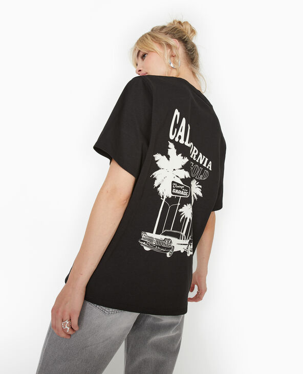 T-shirt oversize avec print devant et dos noir - Pimkie