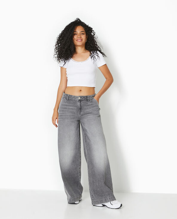 Jean baggy loose taille regular blanc - Pimkie