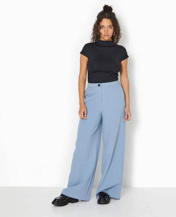 Pantalon large et droit taille haute bleu - Pimkie