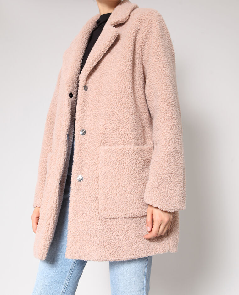 manteau rose mouton