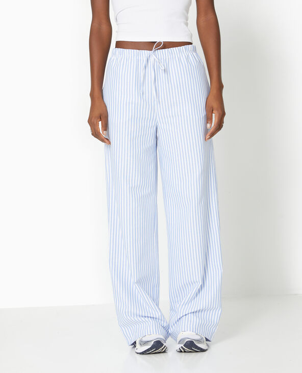 Pantalon rayé façon pyjama d'homme bleu - Pimkie