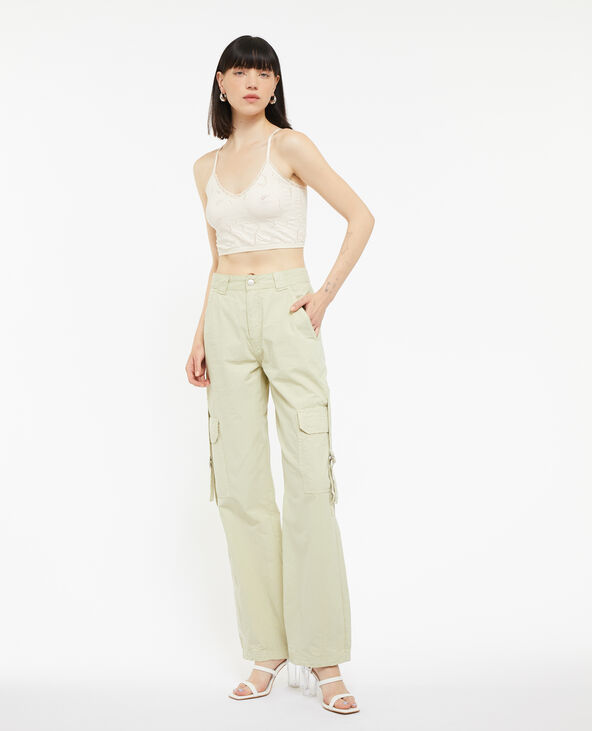 Pantalon cargo en toile légère vert kaki - Pimkie