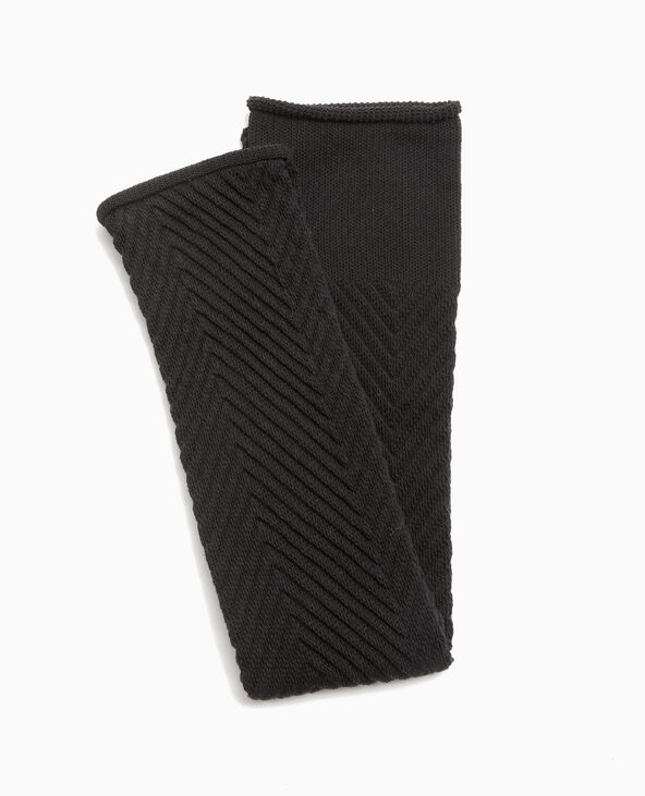 Paire de guêtres en maille chevrons noir - Pimkie