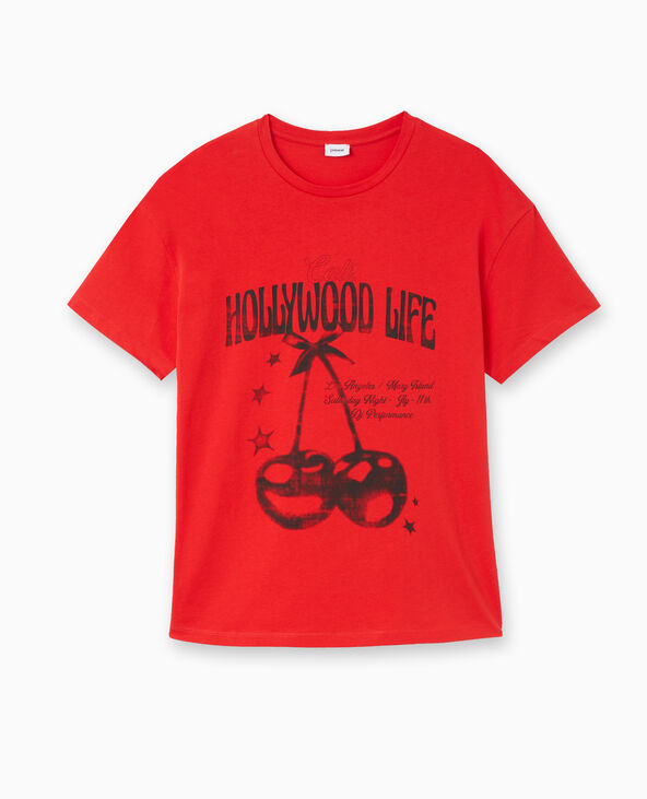 T-shirt oversize avec print rouge - Pimkie