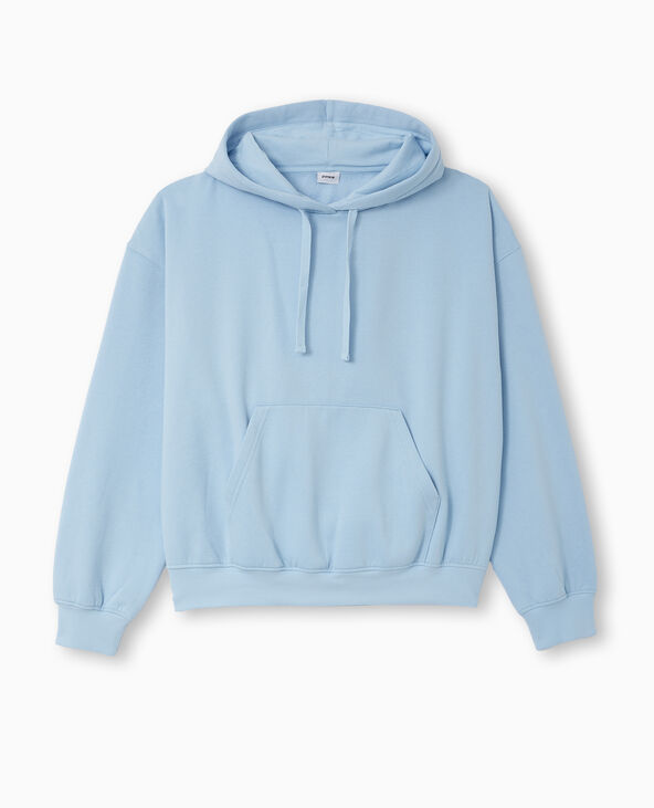 Sweat capuche avec poche devant bleu clair - Pimkie